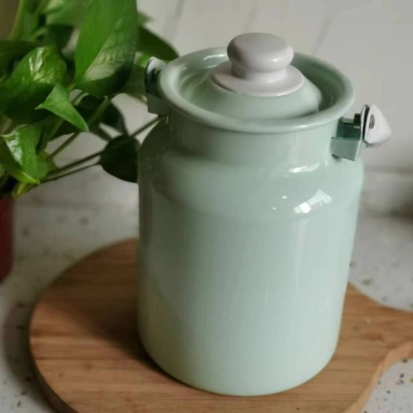 Sustainable Enamel Milk Can 2.9L 4.2L 6L Milk Bucket Metal Ice Bucket