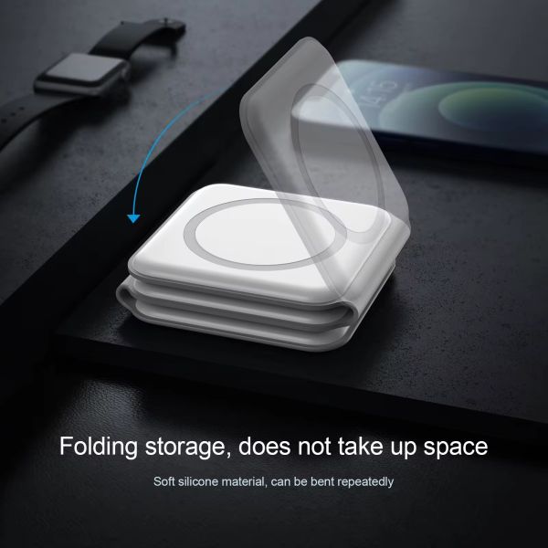 15W Magnetic Phone Watch Earbud Charger Portable 3 In 1 Foldable Wireless Charger