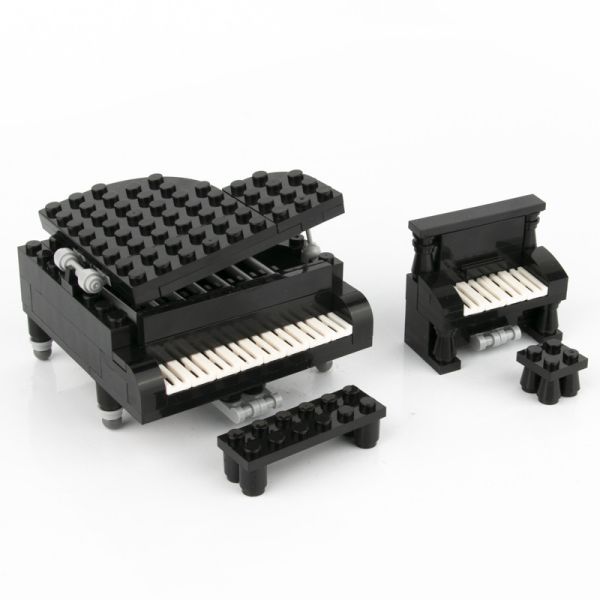 City home accessories bricks hotel decoration grand piano musical instrument models building blocks