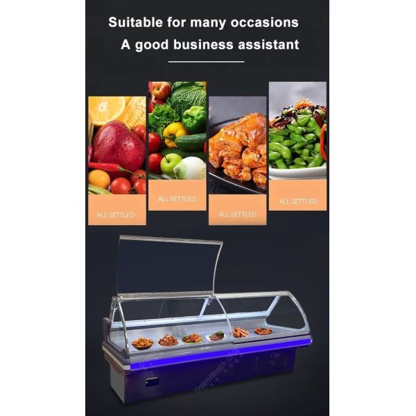 Countertop супермаркета Refrigerated охладитель витринного шкафа еды гастронома