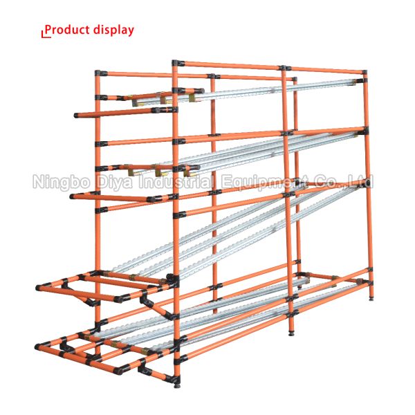 Покрытая ПЭ вешалка ролика паллета постной трубы желтого цвета полки хранения ФИФО сверхмощная