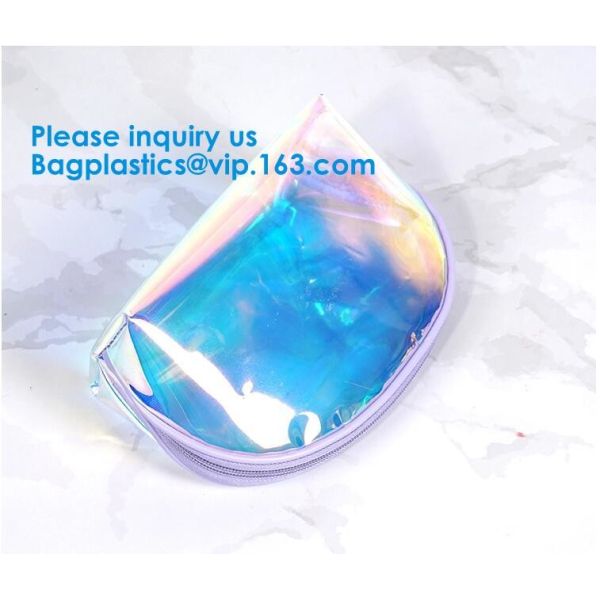 Shiny Luxury Hologram Laser Pvc Holographic Cosmetic Zipper Make Up Bag,Toiletry Bag Hologram Laser Lady Travel Cosmeti