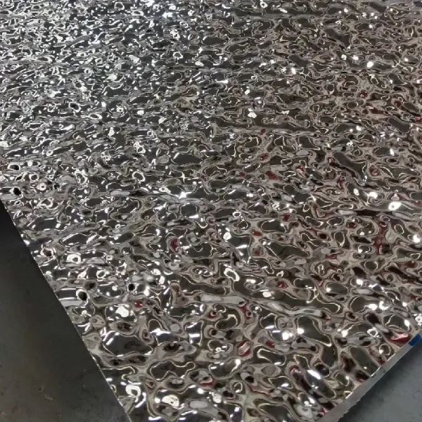 Mirror Gold Color Water Ripple Stainless Steel Sheet 304 Grade for Decorative Ceiling Panels