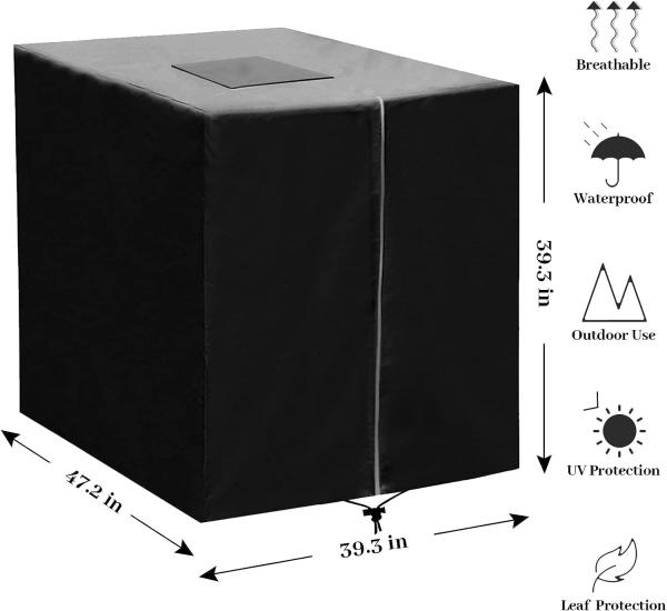 IBC Tote Cover With Zipper, 275 Gallon 1000L Outdoor IBC Tote Sunshade 210D Oxford Cloth Cover Waterproof Sun-Proof