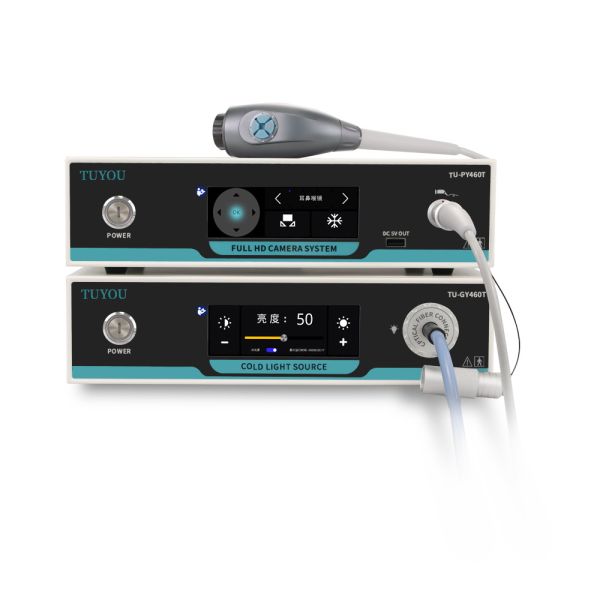 Full HD Endoscope Camera Unit with LED Light Source and Touchscreen Menu