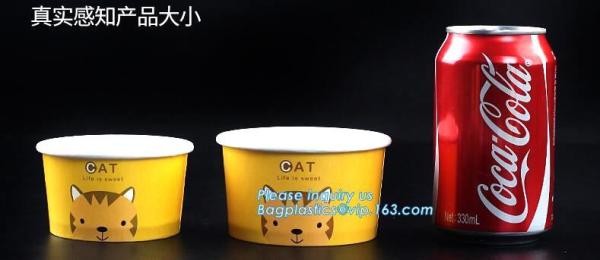 12oz 360ml 34oz 1000ml ice cream paper cup and paper lid,double pe coating single wall recycled 16oz icecream cup 500ml