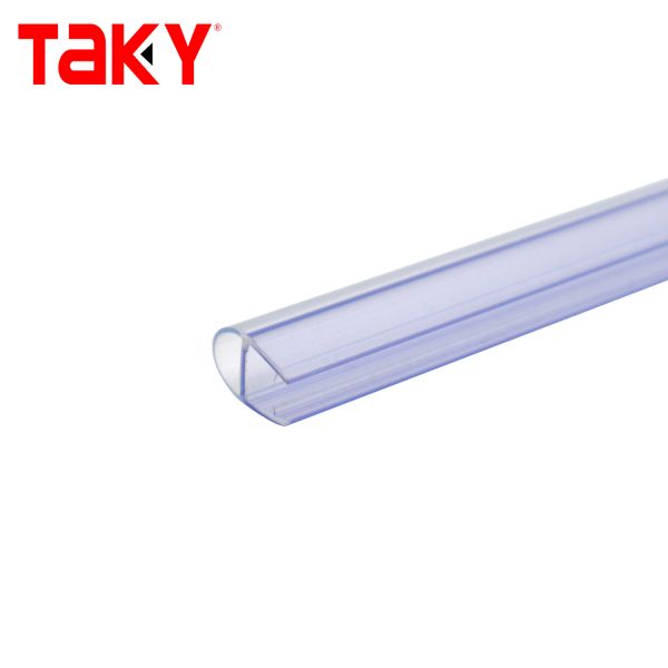 Résistance à l'eau en PVC en forme de D, bande de scellé de porte de douche en verre pour une taille de porte supérieure à 1200 mm