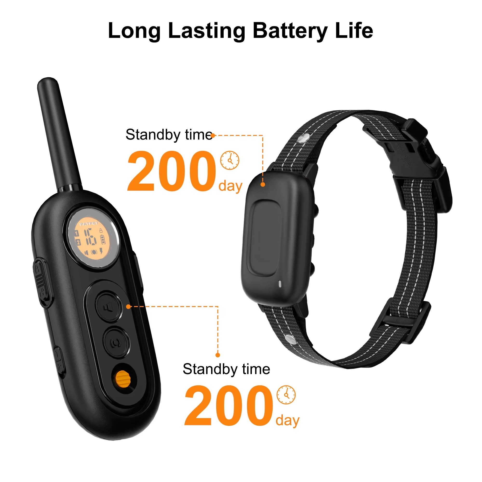 Fashionable Eco-Friendly Modern Nylon PC Plastic Rechargeable Electric Dog Training Shock Collar Waterproof Safe Remote Beeper