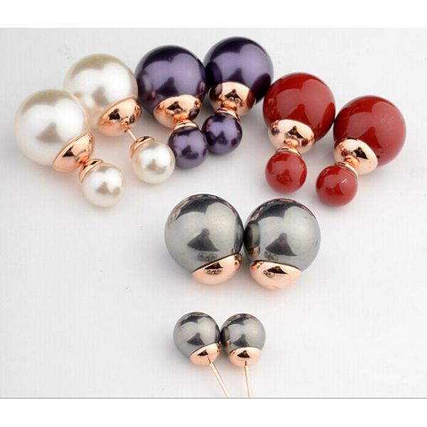 Italina. Regent Korean fashion jewelry earrings sided pearl sweet wind