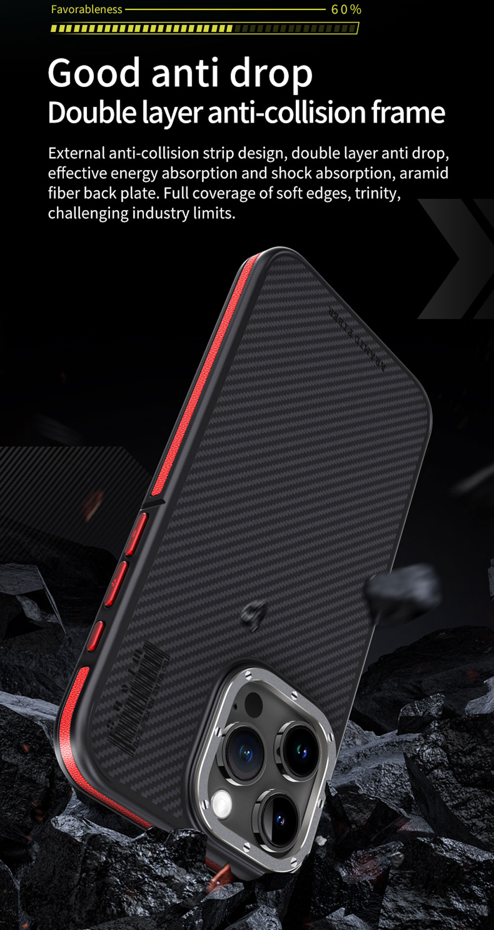 For Aramid Fiber TPU TPE Phone Case for 15/14/13/12 Pro Max Frosted Matte Back Magnetic Luxury Design Custom Logo
