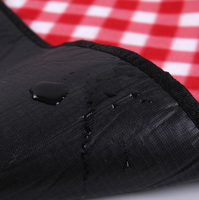 Red And White Plaid Outdoor Picnic Blanket For Park / Beach / City Green Space