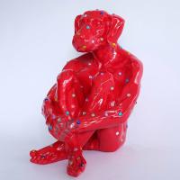 Escultura contemporánea de perro con diamantes en fibra de vidrio: una llamativa obra de arte para la decoración de hoteles, oficinas y jardines
