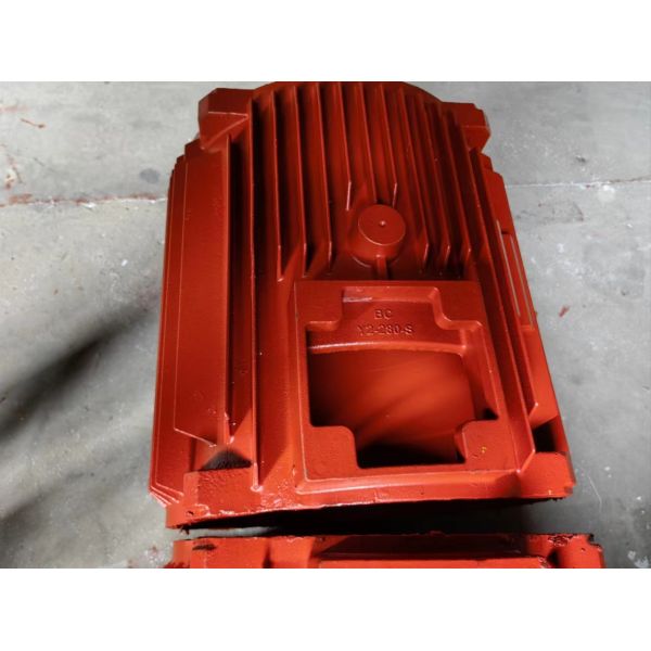 OEM Grey Iron Casting Parts Motor Housing HT150 GGG20 For Electric Motor Industry Red Painting
