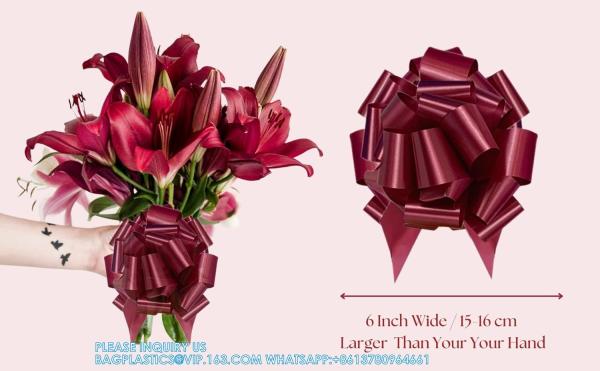 Easter Gift Wrap Pull Bows, Large 6 Inch Assorted Gift Pull Bows, For Gift Basket, Gift Bag Box Wrapping Decor