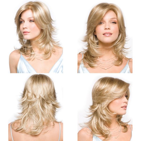 16 Inch Clip In Hair Extensions Natural Hairline Full Lace Wigs Light Blonde