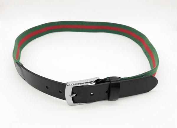 Genuine Leather Ending Mix Color Fabric Stretch Elastic Cotton Men Waist Belt  For Jeans