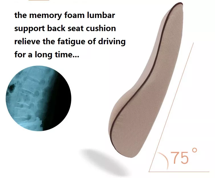 Car Lumbar Support Back Cushion Headrest Neck Pillow Kit for Seat Cushion Memory Foam