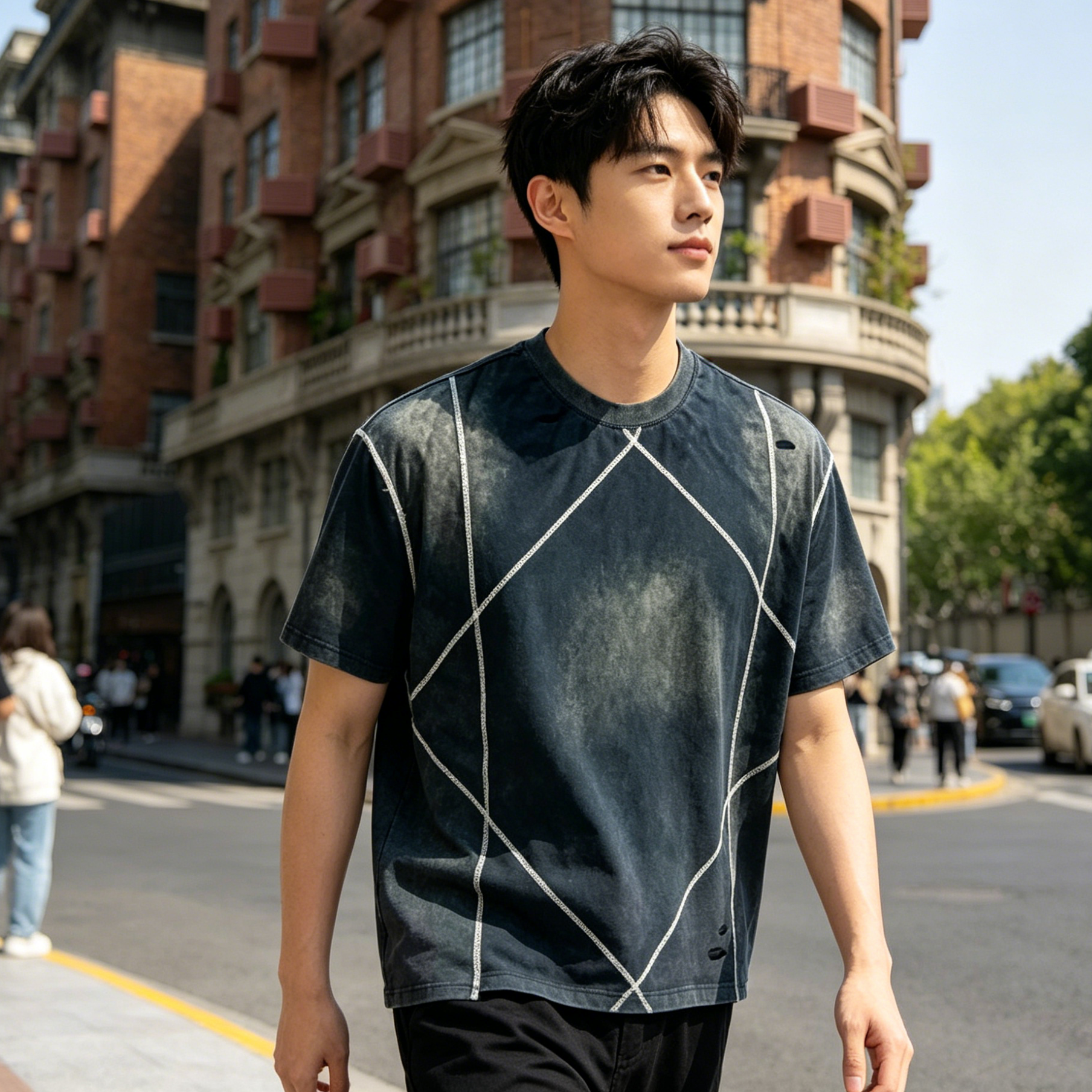 Trendy Custom Heavyweight T Shirt Loose Fit Custom Graphic Tee Casual With Great Breathability