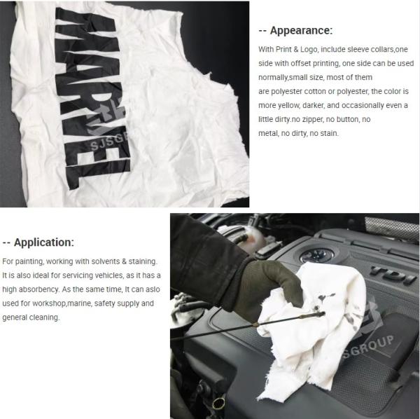IMPA 232906 White T Shirt Rags Textile Waste Bales Cotton Cleaning Wiping Mechanic Industrial Wiping Cotton Rags