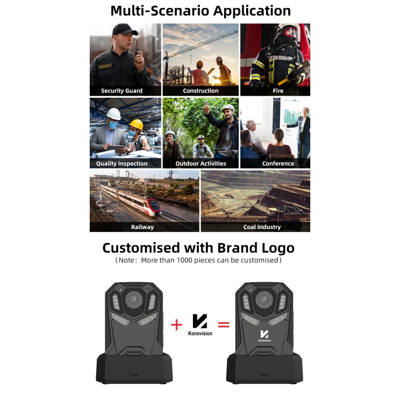 Professional 4K UHD 48MP Body Worn Camera IP66 Waterproof IR Night Vision Body Camera with Wifi and Gps for Security Guard