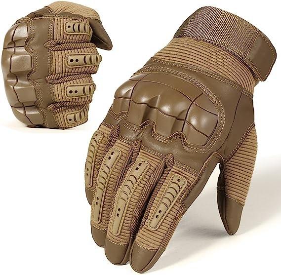 Protective Gear Full Finger Gloves, Motorcycle Tactical Gloves Upgraded Touch Screen Damping Palm Pads Rubber Guard