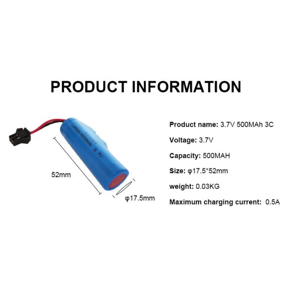 Paquete de baterías de iones de litio personalizado Li-ion promocional 3.7v 500mah