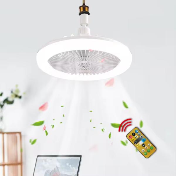 Nouvel article Télécommande 3 vitesses de vent Culot E27 Ventilateurs de plafond LED 6 pouces Petits