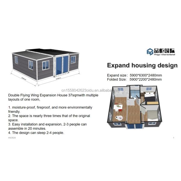 Modern 20ft Prefabricated Australia Foldable Mobile Homes Modular Extendable Container House with 3D Model/CAD Drawings