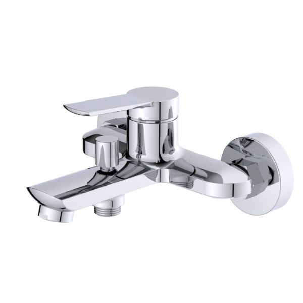 Wall Mounted Bath Mixer Taps Black Brass Single Lever Surface Mounted Fitting