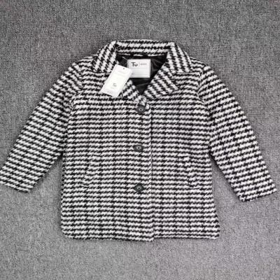 Black And White Children's Winter Clothes Thick Warm Melton Wool Coat