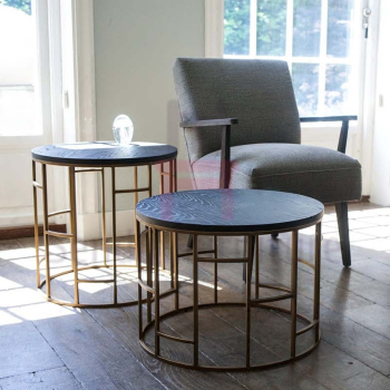 Журнальный стол Д45 основания металла дизайна Нодрик деревянный верхний * Х45 см/Д55 * см Х60