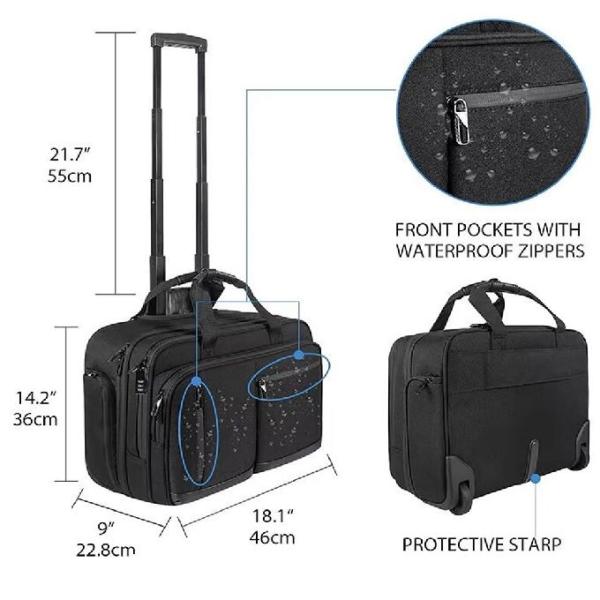 Waterproof Pilot Trolley Bag With Multi Compartment For Travel
