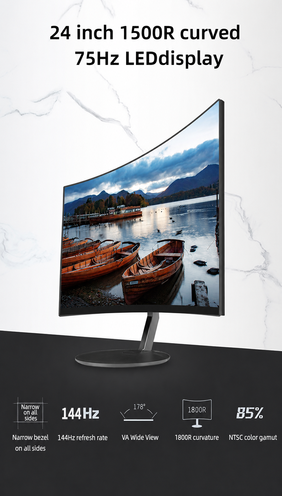 24inch 144hz Curved PC Gaming Monitor