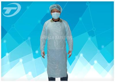 Vestidos descartáveis do isolamento da tela do CPE com cor do azul do laço do polegar