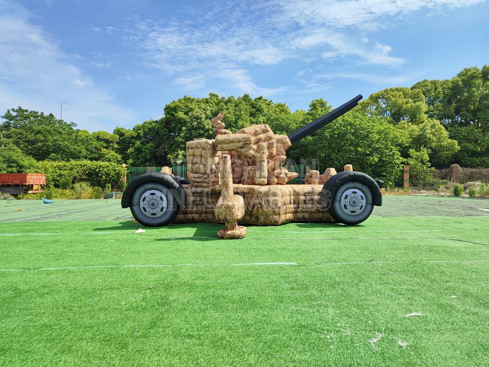Custom Inflatable Artillery Decoy with Camouflage Printing and Dual Barrel Replica Structure for Training Display Outdoor Drill Exhibition and Scenario Layout Projects