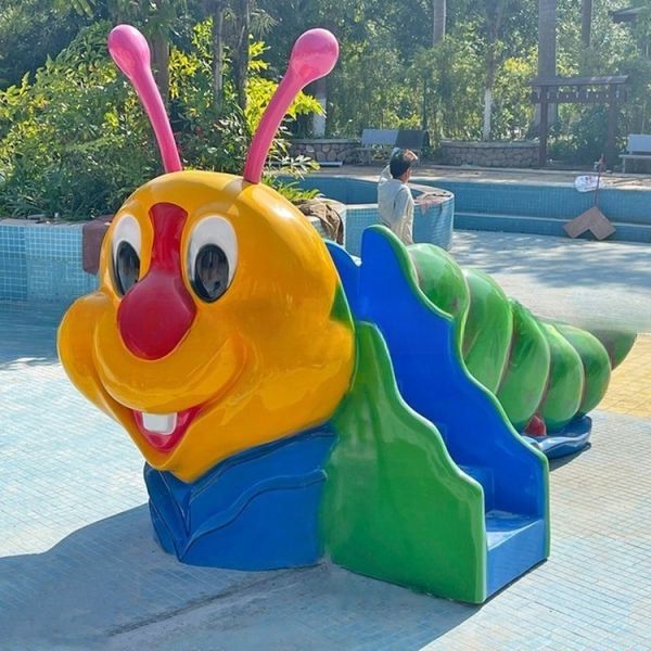 Забавный водный парк Слайд из стекловолокна Дети Водный слайд Устойчивый к окислению