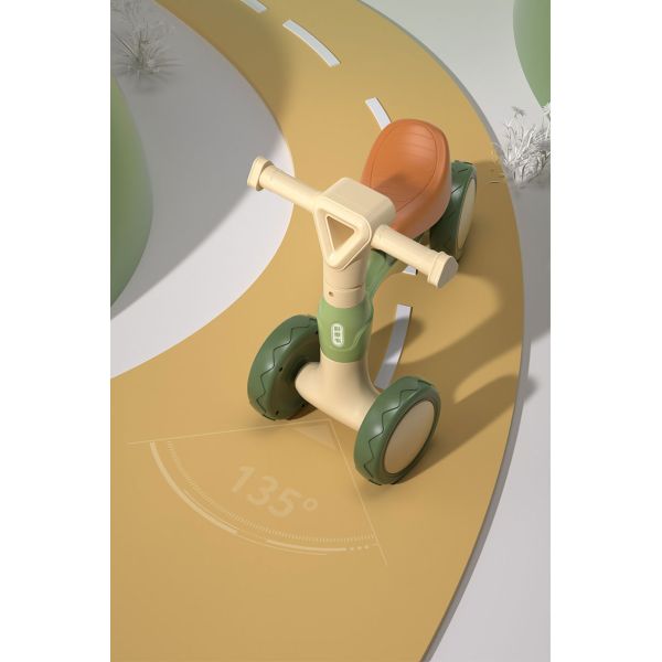 Push Bicycle Balancing Gift for Boys Girls Four Wheels Age 0-3M Handcart Learning Toy