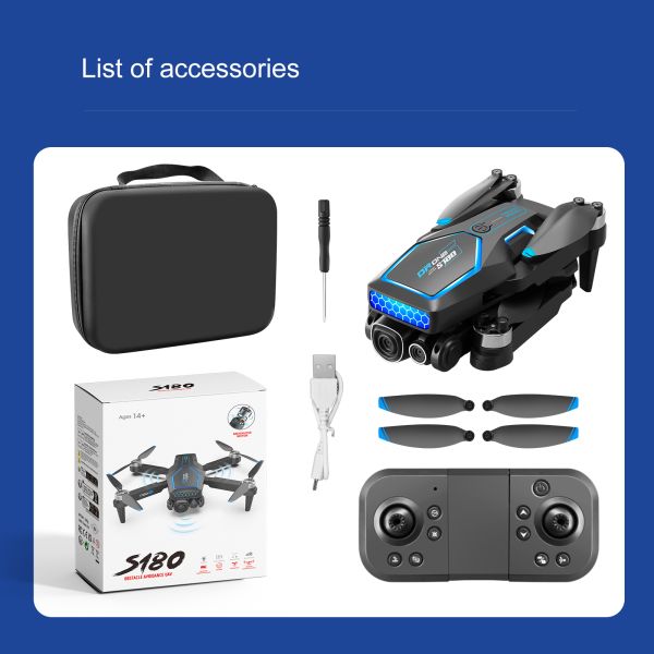 S180 Rc Brushless Drone HD Electrical Adjustment Aerial Photography Wifi Optical Flow Plastic 4 Axis Obstacle Avoidance
