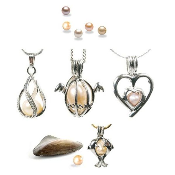 DIY Love Pearl DIY Freshwater Pearl Jewelry Gift Love Pearl Necklace Set Oyster Drop Pendant Prefect Gifts