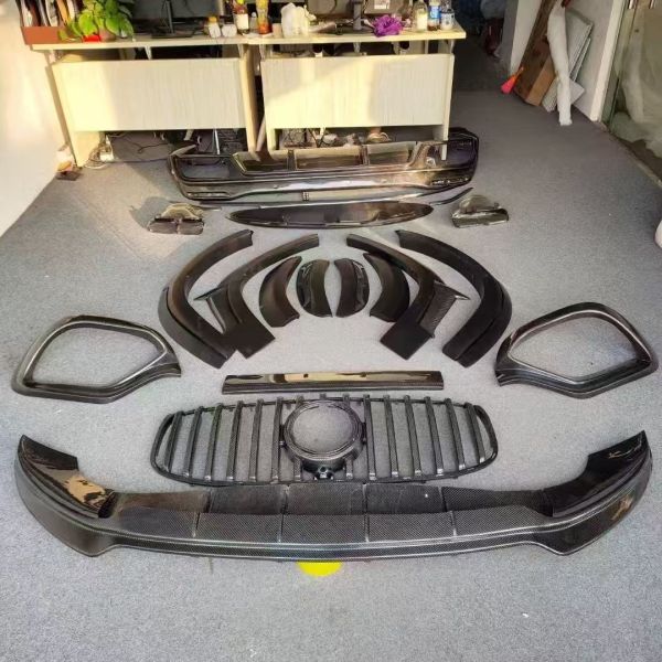 X167 GLS450 Mercedes Benz Body Kit LD Style Carbon Fiber Lip Spoiler Hood