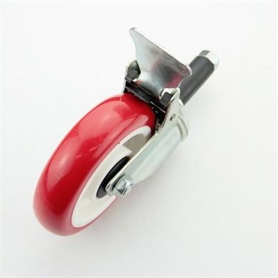 3 Inch JY PU Caster Wheels With Brake Heavy Duty Braked Castors