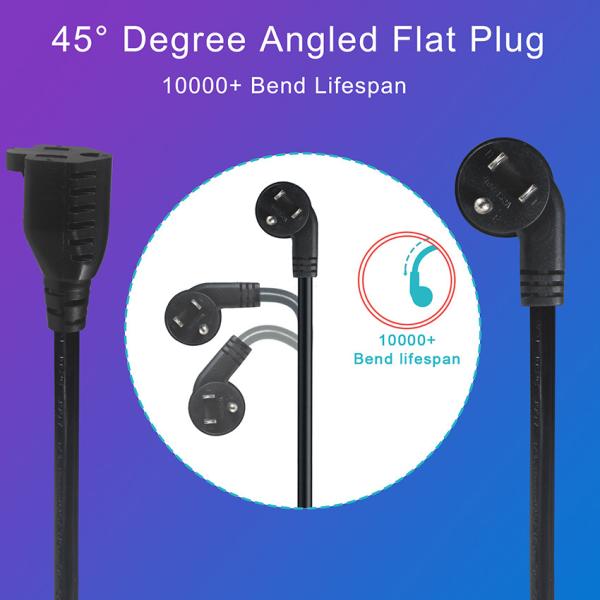 NEMA 5-15P 3x5-15R Y Splitter Power Cord 3FT 16AWG Rubber Jacket
