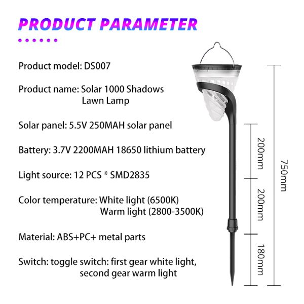 Solar Flower Garden Light Landscape Solar Lawn Light Outdoor Waterproof Solar Lantern