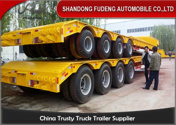 4 Axles Low Bed Trucks 100Tons 3 Axles Lowbed Trailers Mechanical Suspension And Air Suspension