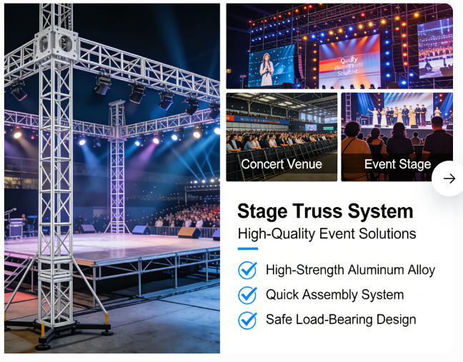 High Quality Aluminum Stage Truss Direct from China Factory guangzhou400*400aluminum truss