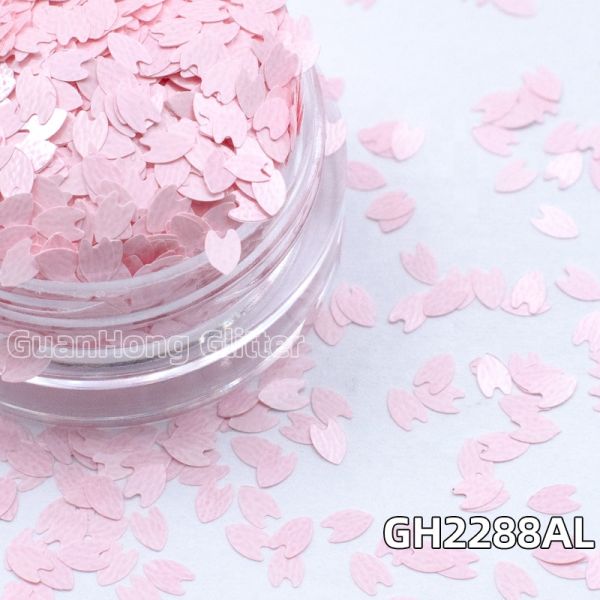 OEM Iridescent Macaron Pink Chunky Glitter Powder Quick Sand Petals Leaves