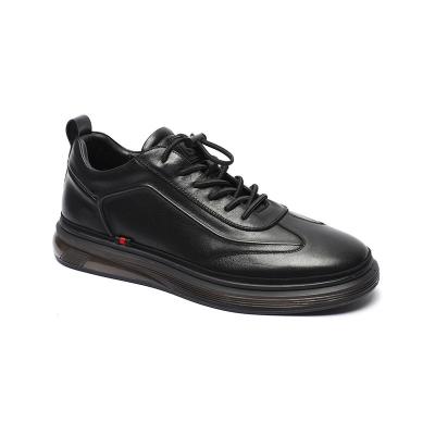 Breathable Euro 39 Size Mens Leather Sneakers Anti Skid Lace Up