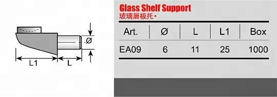 Nickel Plated Zinc Alloy Glass Shelf Clamp Bracket for 5/6mm Glass Shelves Support