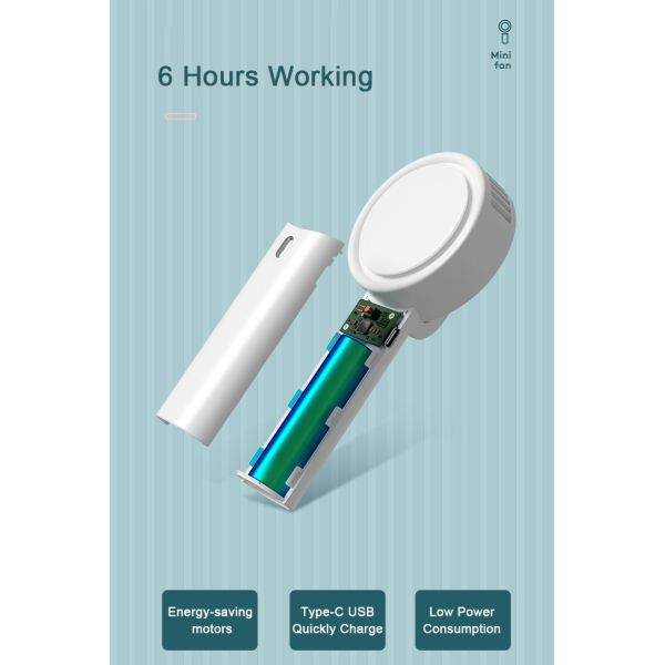 Bladeless портативное вращение 180 градусов вентилятора 10hours USB Handheld на открытом воздухе охлаждая