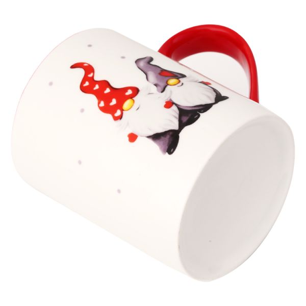 400ml Ceramic Coffee Cups , Porcelain Christmas Mugs With Cute Santa Claus Pattern